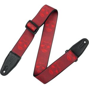Levy's Leathers Guitar Strap MPD2-114 Prints Polyester With Leather Ends 2" Dark Red &Red Skull Levy's Leathers Guitar Strap MPD2-114 Prints Polyester With Leather Ends 2" Dark Red &Red Skull