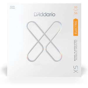 D'Addario Guitar Strings XS Nickel Coated Electric Guitar Strings XSE1056 Maximum Life with Smooth Feel & Exceptional Tone For 7 String Guitars 10-56 Regular Light 7 String D'Addario Guitar Strings XS Nickel Coated Electric Guitar Strings XSE1056 Maximum Life with Smooth Feel & Exceptional Tone For 7 String Guitars 10-56 Regular Light 7 String