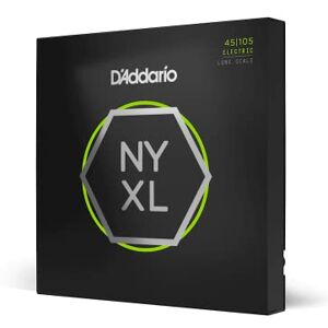 D'Addario Bass Guitar Strings NYXL Bass Strings NYXL45105 Unrivaled Strength, Tuning Stability, Enhanced Response For 4 String Bass Guitars 45-105 Regular Light Top/Medium Bottom, Long Scale D'Addario Bass Guitar Strings NYXL Bass Strings NYXL45105 Unrivaled Strength, Tuning Stability, Enhanced Response For 4 String Bass Guitars 45-105 Regular Light Top/Medium Bottom, Long Scale