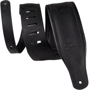 Levy's Like Butter Padded Leather 3.25 inch Guitar Strap Distressed Black Levy's Like Butter Padded Leather 3.25 inch Guitar Strap Distressed Black
