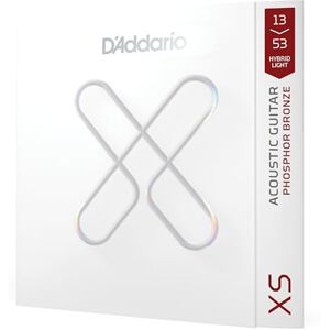 D'Addario Acoustic Guitar Strings, XS Phosphor Bronze Coated, XSAPB1353, Hybrid Light Gauge 13-53, 6-String Set, Pack of 1 D'Addario Acoustic Guitar Strings, XS Phosphor Bronze Coated, XSAPB1353, Hybrid Light Gauge 13-53, 6-String Set, Pack of 1