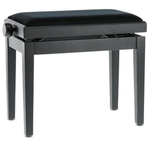 Gewa Piano Bench Deluxe, Solid Wood, Height Adjustable, Matte Black Gewa Piano Bench Deluxe, Solid Wood, Height Adjustable, Matte Black