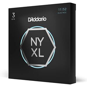 D'Addario Electric Guitar Strings, NYXL Nickel Plated, NYXL1152-3P, Medium Top/Heavy Bottom Gauge 11-52, 6-String Set, Pack of 3 D'Addario Electric Guitar Strings, NYXL Nickel Plated, NYXL1152-3P, Medium Top/Heavy Bottom Gauge 11-52, 6-String Set, Pack of 3