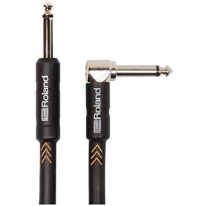 Roland Black Series Instrument Cable, Angled/Straight 1/4-Inch Jack, 5-Feet Roland Black Series Instrument Cable, Angled/Straight 1/4-Inch Jack, 5-Feet