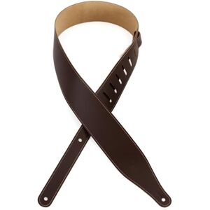 Levy's Leathers 2 1/2" Leather Guitar Strap with Decorative Edge-Stitching, Adjustable from 41" to 55"; Dark Brown (DM17-DBR) Levy's Leathers 2 1/2" Leather Guitar Strap with Decorative Edge-Stitching, Adjustable from 41" to 55"; Dark Brown (DM17-DBR)