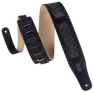 Levy's Leathers 2.5" Suede Leather Guitar Strap Celtic Knot Emboss Design; Black MS26CK-BLK Levy's Leathers 2.5" Suede Leather Guitar Strap Celtic Knot Emboss Design; Black MS26CK-BLK