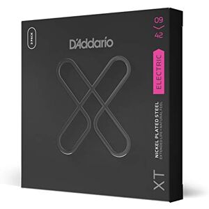 D'Addario Guitar Strings XT Nickel Coated Electric Guitar Strings XTE0942-3P Extended String Life with Natural Tone & Feel For 6 String Guitars 09-42 Super Light, 3-Pack D'Addario Guitar Strings XT Nickel Coated Electric Guitar Strings XTE0942-3P Extended String Life with Natural Tone & Feel For 6 String Guitars 09-42 Super Light, 3-Pack