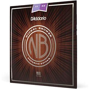 D'Addario Acoustic Guitar Strings, Nickel Bronze, NB1152, Custom Light Gauge 11-52, 6-String Set, Pack of 1 D'Addario Acoustic Guitar Strings, Nickel Bronze, NB1152, Custom Light Gauge 11-52, 6-String Set, Pack of 1