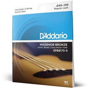 D'Addario EPBB170-5 Phosphor Bronze Regular Light (.045-.130) 5-String Acoustic Bass Guitar Strings D'Addario EPBB170-5 Phosphor Bronze Regular Light (.045-.130) 5-String Acoustic Bass Guitar Strings