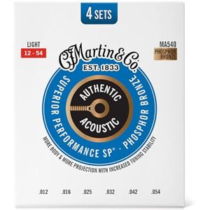 MARTIN Strings Authentic Acoustic SP Phosphor Bronze 4 Pack Light 12-54 (MA540PK4) MARTIN Strings Authentic Acoustic SP Phosphor Bronze 4 Pack Light 12-54 (MA540PK4)