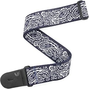 Waves D'Addario P20W1419 Woven Guitar Strap Acoustic, Electric & Bass Guitar Strap Paisley Blue 2" Wide Waves D'Addario P20W1419 Woven Guitar Strap Acoustic, Electric & Bass Guitar Strap Paisley Blue 2" Wide