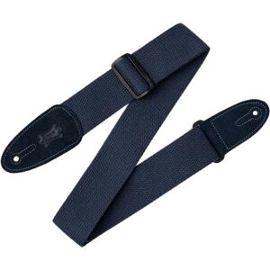 Levy's 2 inch Cotton with Leather Ends Navy Levy's 2 inch Cotton with Leather Ends Navy