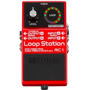 Boss RC-1 Loop Station Pedal Industry Standard Simple Looper for Guitar, Bass, Keyboards & More 24-Segment LED Indicator 12 Minutes of Record Time Record, Playback, Overdub, Undo & Redo Loops Boss RC-1 Loop Station Pedal Industry Standard Simple Looper for Guitar, Bass, Keyboards & More 24-Segment LED Indicator 12 Minutes of Record Time Record, Playback, Overdub, Undo & Redo Loops