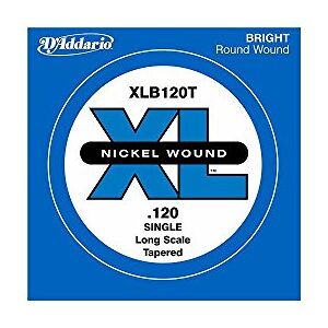 D'Addario XB120T Nickel Wound Bass Guitar Single String, Long Scale, .120, Tapered D'Addario XB120T Nickel Wound Bass Guitar Single String, Long Scale, .120, Tapered