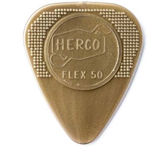 Dunlop Herco® HE210 Flex 50 Nylon Flat Picks, Gold, Medium, 100/Bag Dunlop Herco® HE210 Flex 50 Nylon Flat Picks, Gold, Medium, 100/Bag