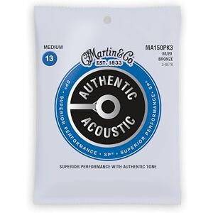 MARTIN MA150PK3 Authentic Acoustic SP 80/20 Bronze 3 Pack Medium ( 13-56 ) MARTIN MA150PK3 Authentic Acoustic SP 80/20 Bronze 3 Pack Medium ( 13-56 )
