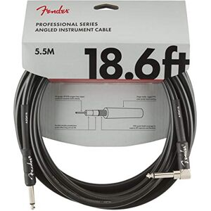 Fender Professional Series Instrument Cable 18.6ft,5.5m, Engineered to Avoid Twisting, Straight-to-Angle Connectors, Black Fender Professional Series Instrument Cable 18.6ft,5.5m, Engineered to Avoid Twisting, Straight-to-Angle Connectors, Black