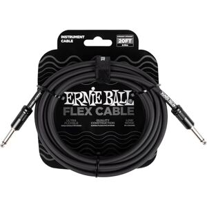 Ernie Ball Flex Instrument Cable Straight/Straight 20ft Black Ernie Ball Flex Instrument Cable Straight/Straight 20ft Black