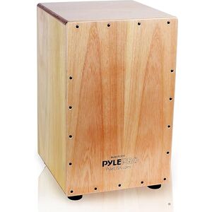 Pyle Full Size Cajon Drum Box, Acoustic Cajon with Birchwood Strings, Jam Box Drum, Percussion Instrument, Deep Bass Pyle Full Size Cajon Drum Box, Acoustic Cajon with Birchwood Strings, Jam Box Drum, Percussion Instrument, Deep Bass