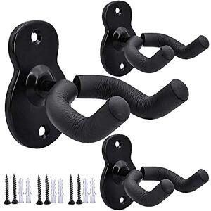 Sound harbor Guitar Wall Mount Wall Hanger 3 Pack Hook Black Metal Guitar Holder for Acoustic Electric Bass Guitar Ukulele Banjo Mandolin Sound harbor Guitar Wall Mount Wall Hanger 3 Pack Hook Black Metal Guitar Holder for Acoustic Electric Bass Guitar Ukulele Banjo Mandolin