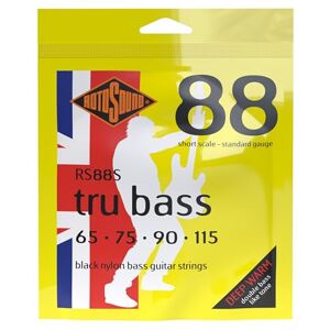 Rotosound RS88S Black Nylon Standard Gauge Flatwound Bass Strings Short Scale (65 75 90 115) Rotosound RS88S Black Nylon Standard Gauge Flatwound Bass Strings Short Scale (65 75 90 115)