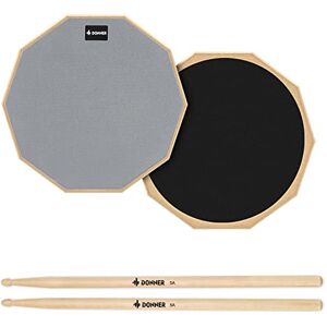Donner 12 Inches Drum Practice Pad, 2-Sided Silent Rubber Practice Pad with Drum Sticks, Gray Donner 12 Inches Drum Practice Pad, 2-Sided Silent Rubber Practice Pad with Drum Sticks, Gray