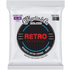 MARTIN Strings MM11PK3 Retro Monel 3 Pack Custom Light (11-52) MARTIN Strings MM11PK3 Retro Monel 3 Pack Custom Light (11-52)