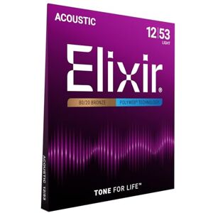 Elixir 11050 Strings 80/20 Bronze Acoustic Guitar Strings w POLYWEB Coating, Light (.012-.053) Elixir 11050 Strings 80/20 Bronze Acoustic Guitar Strings w POLYWEB Coating, Light (.012-.053)