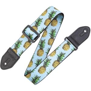 Levy's Prints Polyester w Leather Ends 2" Fruit Salad Pineapple MP2FS-001 Levy's Prints Polyester w Leather Ends 2" Fruit Salad Pineapple MP2FS-001
