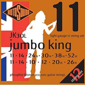 Rotosound Strings for Acoustic Guitar JUMBO KING 12-str. JK30L Light 11-52 Rotosound Strings for Acoustic Guitar JUMBO KING 12-str. JK30L Light 11-52