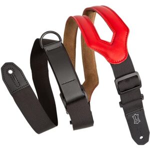 Levy's Leathers Right Height Guitar Strap with RipChord Quick Adjustment Technology; 3" Wide Ergonomic Padded Leather Red (MRHSS-RED) Levy's Leathers Right Height Guitar Strap with RipChord Quick Adjustment Technology; 3" Wide Ergonomic Padded Leather Red (MRHSS-RED)