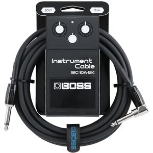 Boss BIC-10A Series, Instrument Cable, Straight to Right-Angle ¼-Inch Connectors, 10ft./3m Length, Cables for Guitar, Bass & More, Quiet Operation & Durable, Black Boss BIC-10A Series, Instrument Cable, Straight to Right-Angle ¼-Inch Connectors, 10ft./3m Length, Cables for Guitar, Bass & More, Quiet Operation & Durable, Black
