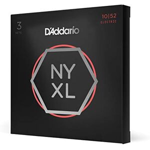D'Addario Guitar Strings NYXL Electric Guitar Strings NYXL1052-3P Unrivaled Strength, Tuning Stability, Enhanced Mid-Range For 6 String Guitars 10-52 Light Top/Heavy Bottom, 3-Pack D'Addario Guitar Strings NYXL Electric Guitar Strings NYXL1052-3P Unrivaled Strength, Tuning Stability, Enhanced Mid-Range For 6 String Guitars 10-52 Light Top/Heavy Bottom, 3-Pack