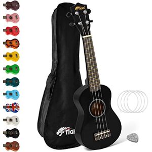 Tiger UKE7-BK Soprano Ukulele Ideal for Beginners and Schools – Includes Gig Bag, Felt Pick, Spare Strings now with Aquila Strings – Black Tiger UKE7-BK Soprano Ukulele Ideal for Beginners and Schools – Includes Gig Bag, Felt Pick, Spare Strings now with Aquila Strings – Black