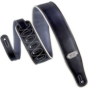 Levy's Leathers 2.75" Guitar Strap Reversible Vinyl Design Black, Grey, and Cream (M26VCP-BLK_GRY Levy's Leathers 2.75" Guitar Strap Reversible Vinyl Design Black, Grey, and Cream (M26VCP-BLK_GRY