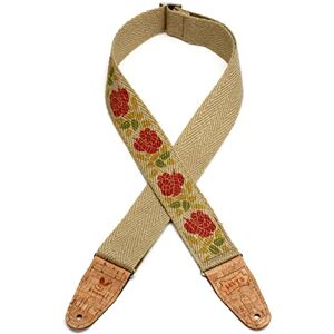 Levy's Leathers MH8P-009 Natural Hemp Webbing w Cork Ends 2 inch Rosa Pink and Red Levy's Leathers MH8P-009 Natural Hemp Webbing w Cork Ends 2 inch Rosa Pink and Red