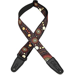 Levy's Leathers Unisex's 2" Poly Guitar Strap with Down Under Series Sunset Design and Black Leather Ends Adjustable from 35” to 60, Standard Levy's Leathers Unisex's 2" Poly Guitar Strap with Down Under Series Sunset Design and Black Leather Ends Adjustable from 35” to 60, Standard
