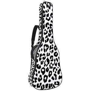 Jinruiqzdz2 Acoustic Guitar Bag - Leopard Black and White Skin Texture Guitar Gig Bag - 41 42 43 inch Guitar Case - Fits Most Guitar Sizes Jinruiqzdz2 Acoustic Guitar Bag - Leopard Black and White Skin Texture Guitar Gig Bag - 41 42 43 inch Guitar Case - Fits Most Guitar Sizes