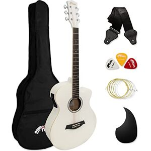 Tiger ACG4-WH Full Size Electro Acoustic Guitar for Beginners with Built-in 3-Band EQ Package includes Gig-bag, Strap, and Spare Strings White Now with Six Months FREE lessons Tiger ACG4-WH Full Size Electro Acoustic Guitar for Beginners with Built-in 3-Band EQ Package includes Gig-bag, Strap, and Spare Strings White Now with Six Months FREE lessons