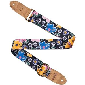 CASCHA Floral Pattern Vegan Strap Polyester Cork Ends Adjustable Shoulder Strap for Guitar Ukulele Navy CASCHA Floral Pattern Vegan Strap Polyester Cork Ends Adjustable Shoulder Strap for Guitar Ukulele Navy