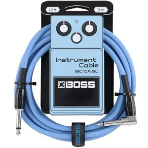 Boss BIC-10A Series, Instrument Cable, Straight to Right-Angle ¼-Inch Connectors, 10ft./3m Length, Cables for Guitar, Bass & More, Quiet Operation & Durable, Blue Boss BIC-10A Series, Instrument Cable, Straight to Right-Angle ¼-Inch Connectors, 10ft./3m Length, Cables for Guitar, Bass & More, Quiet Operation & Durable, Blue