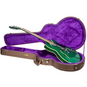 Crossrock Wooden Electric Guitar Case for 335 Style Semi-Hollow Chocolate Brown Faux Leather, Purple Velvet Interior, Lock – Designer Series -Chocolate Brown (CRW520SACB) Crossrock Wooden Electric Guitar Case for 335 Style Semi-Hollow Chocolate Brown Faux Leather, Purple Velvet Interior, Lock – Designer Series -Chocolate Brown (CRW520SACB)