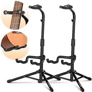 CAHAYA Guitar Stand Floor with 2 Neck Holders Folding Tripod Floor Metal Universal Holder, for Acoustic Electric Guitars Ukulele Violin Banjo Mandolin,CY0321 CAHAYA Guitar Stand Floor with 2 Neck Holders Folding Tripod Floor Metal Universal Holder, for Acoustic Electric Guitars Ukulele Violin Banjo Mandolin,CY0321