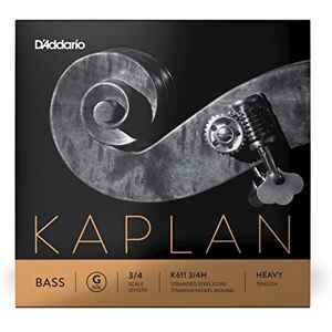 D'Addario Kaplan Bass String Single G String K611 3/4H For Upright Bass, Double Bass 3/4 Scale, Heavy Tension D'Addario Kaplan Bass String Single G String K611 3/4H For Upright Bass, Double Bass 3/4 Scale, Heavy Tension