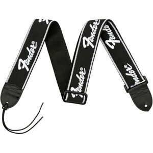 Fender Running Logo Guitar Strap, Adjustable 30 to 51 Inches, Reinforced Leather Ends, Comfortable 5cm Wide Polyester, Classic Black with White Stitching Fender Running Logo Guitar Strap, Adjustable 30 to 51 Inches, Reinforced Leather Ends, Comfortable 5cm Wide Polyester, Classic Black with White Stitching
