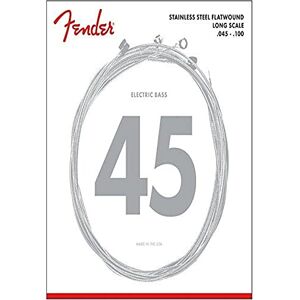 Fender Stainless 9050's Bass Strings, Stainless Steel Flatwound, 9050L .045-.100 Gauges, (4) Fender Stainless 9050's Bass Strings, Stainless Steel Flatwound, 9050L .045-.100 Gauges, (4)