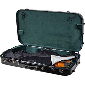Crossrock Rectangular Fibreglass Double Case for Mandolin & 4/4 Violin Gloss Black Shell, TSA Lock, Backpack Straps, Accessory Compartments – Universal Fit -Black (CRF2020MVBK) Crossrock Rectangular Fibreglass Double Case for Mandolin & 4/4 Violin Gloss Black Shell, TSA Lock, Backpack Straps, Accessory Compartments – Universal Fit -Black (CRF2020MVBK)