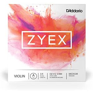 D'Addario Zyex 3/4 Scale Medium Tension Single A String for Violin D'Addario Zyex 3/4 Scale Medium Tension Single A String for Violin