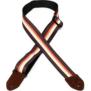 Levy's Leathers 2" Polyester Guitar Strap 3-Bar Stripe Design; Brown, Red, Yellow, and White MP2-001 Levy's Leathers 2" Polyester Guitar Strap 3-Bar Stripe Design; Brown, Red, Yellow, and White MP2-001