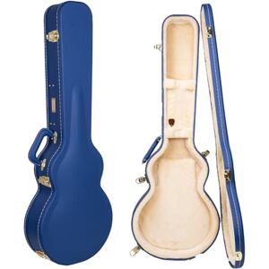 Crossrock Designer Series Wooden Electric Guitar Case for Les Paul Style Vibrant Blue Faux Leather, Beige Plush Interior, Lock – Premium Hardshell -Vibrant Blue (CRW520LVB) Crossrock Designer Series Wooden Electric Guitar Case for Les Paul Style Vibrant Blue Faux Leather, Beige Plush Interior, Lock – Premium Hardshell -Vibrant Blue (CRW520LVB)